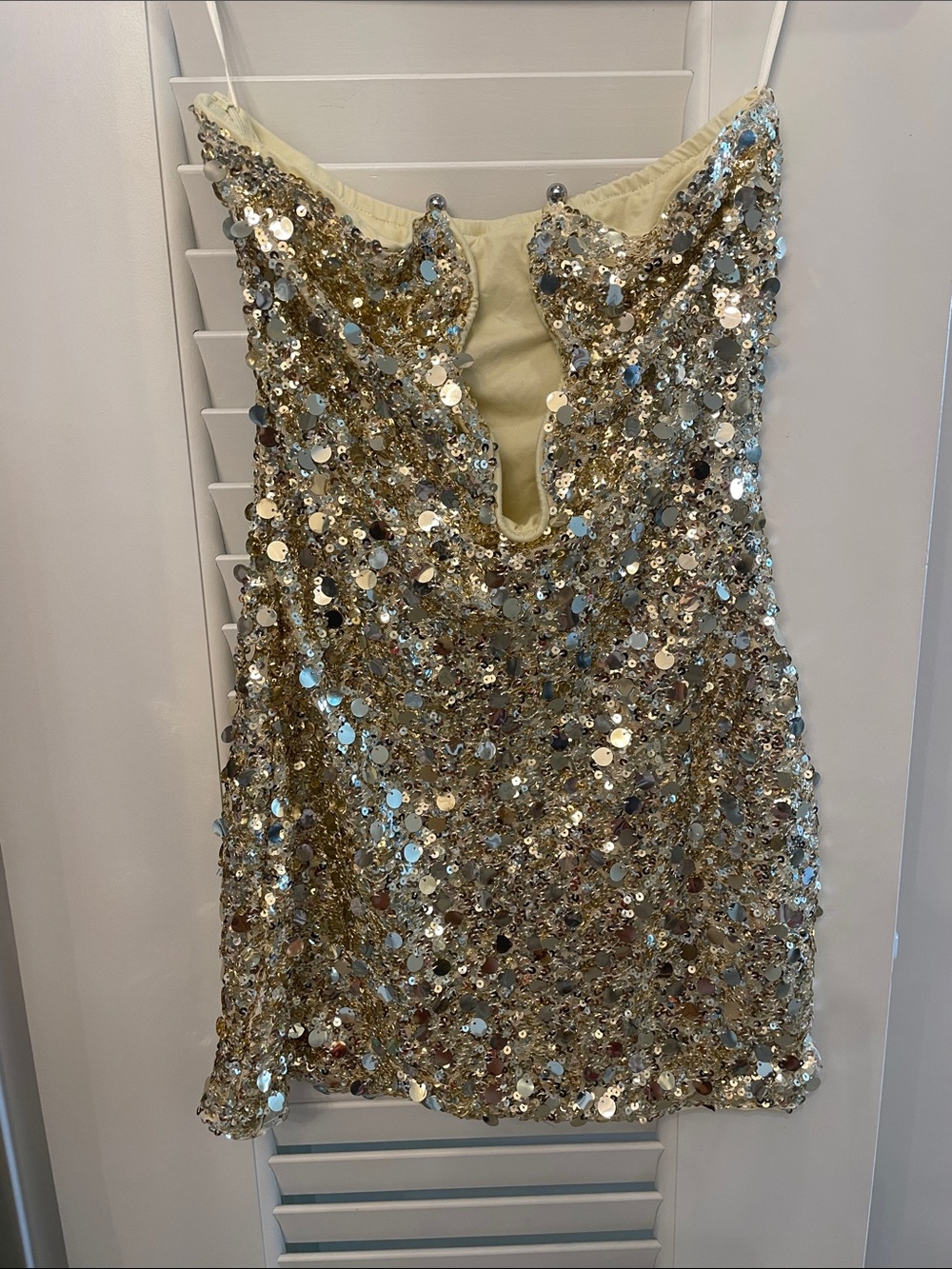 Sequin Mini Dress - Gold Sparkle